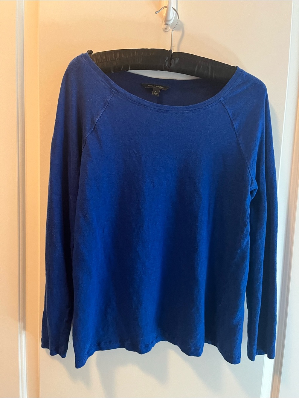 Banana Republic Royal Blue Long Sleeve Scoop Neck Top